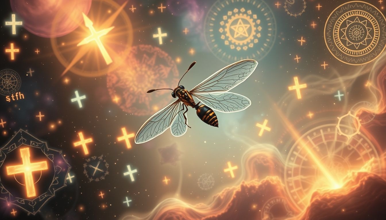 Rêver de guêpe ichneumon symbolise un questionnement spirituel profond.