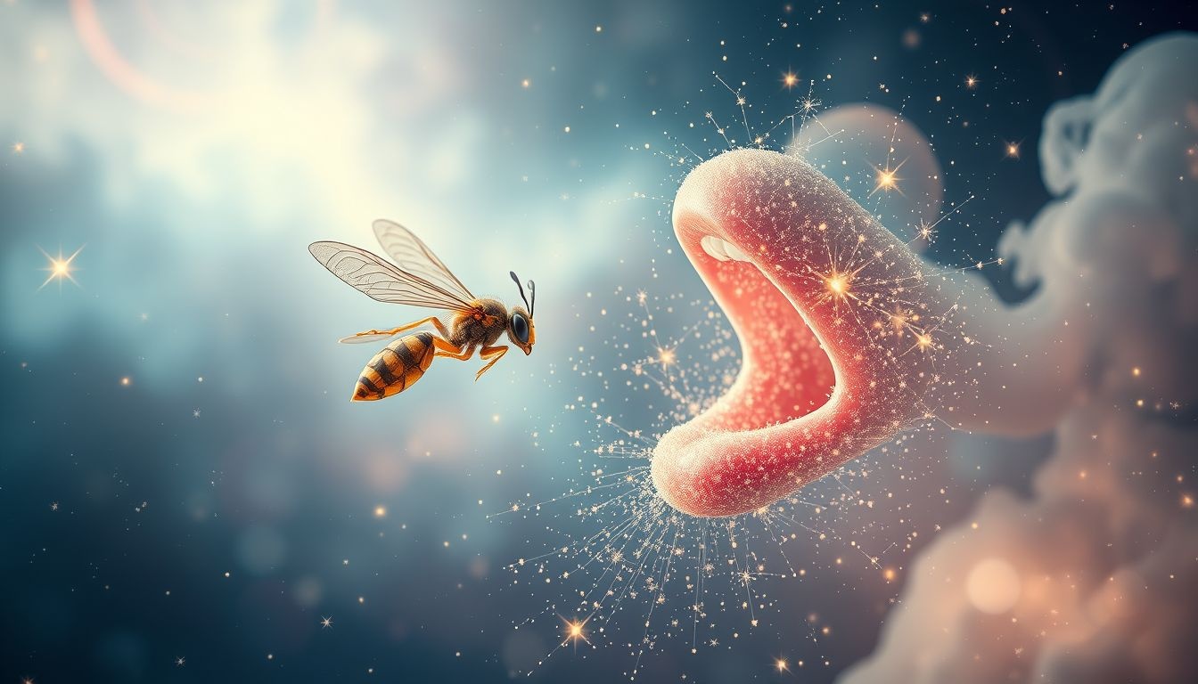 Rêver d'une guêpe en bouche révèle des paroles blessantes cachées.