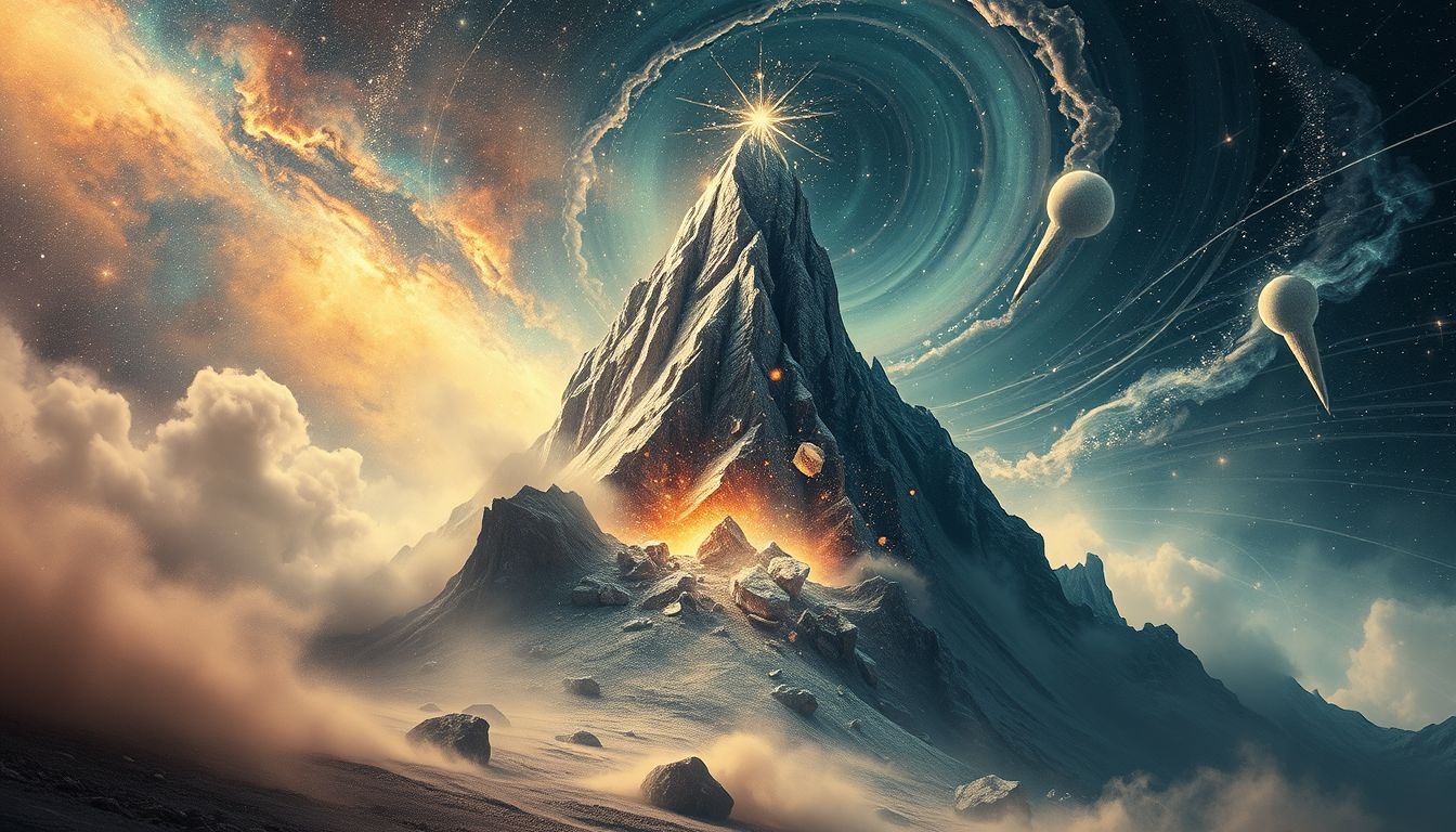 Rêver d’une montagne effondrée symbolise des ambitions brisées.