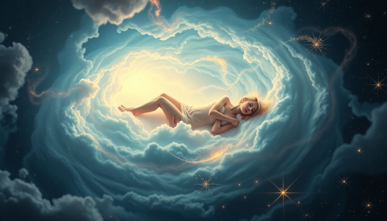 Rêver d'une personne allongée symbolise souvent repos ou vulnérabilité intérieure.