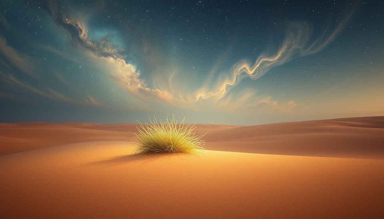 Rêver d'une touffe dans le désert symbolise l'espoir malgré l'aridité.