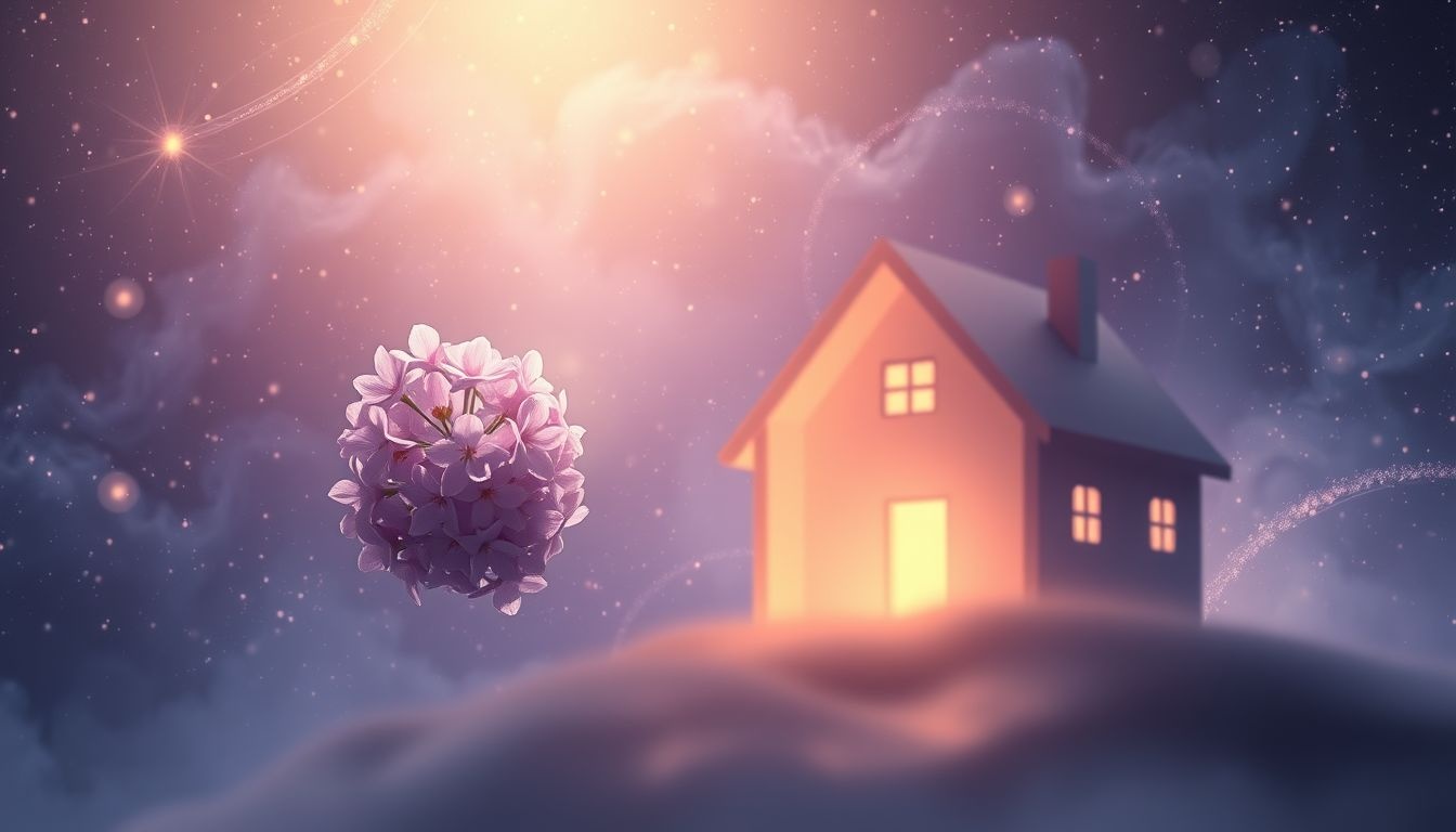 Rêver de lilas près d'une maison symbolise harmonie et sérénité familiale.