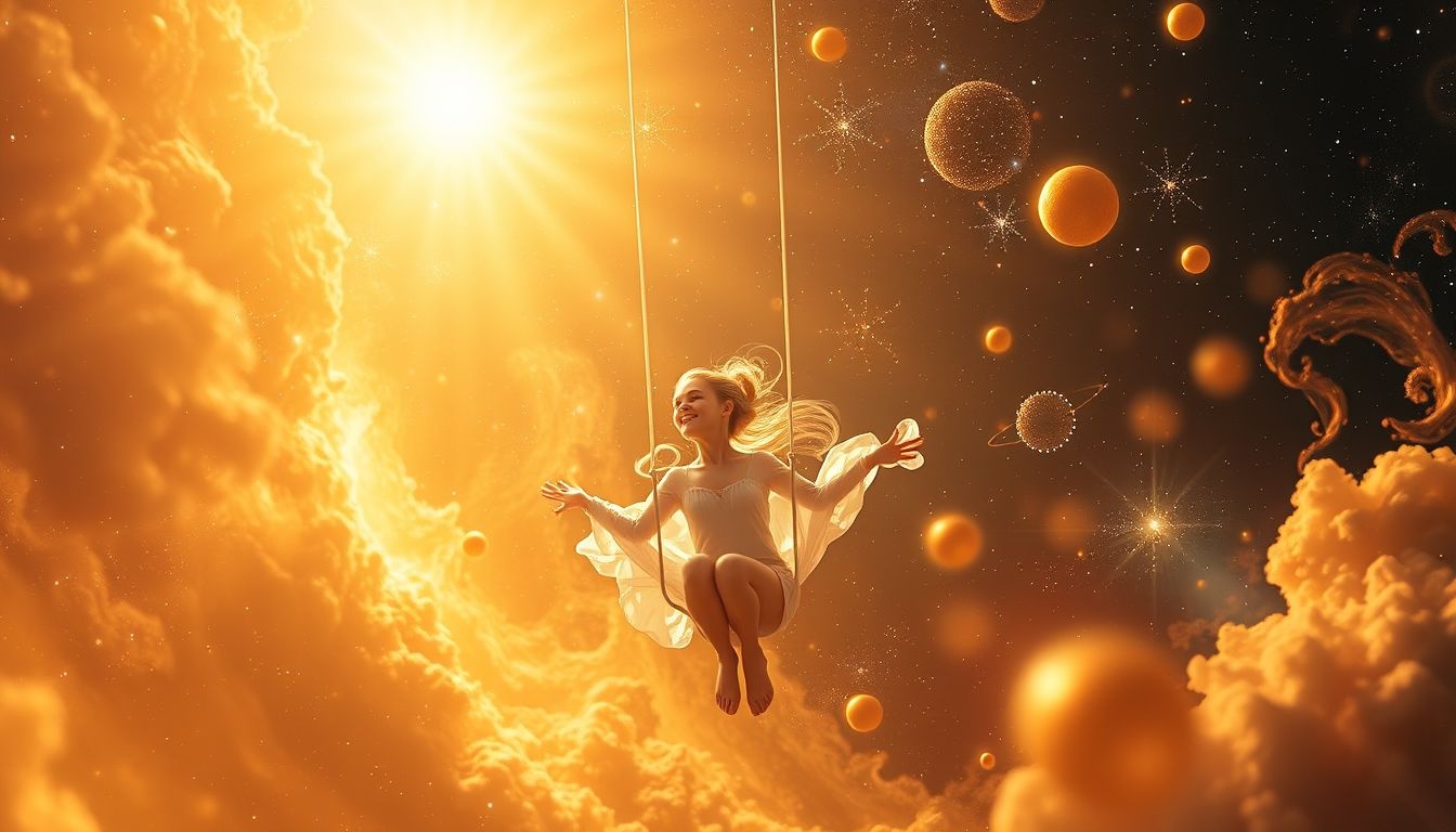 Rêver de se balancer au soleil symbolise vitalité et bonheur intense.