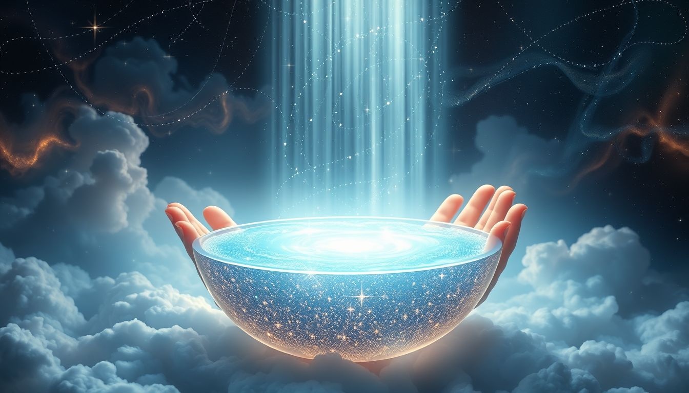 Se laver dans un bénitier symbolise purification et renouveau intérieur.