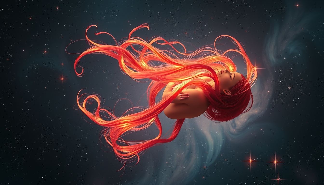 Toucher des cheveux roux en rêve symbolise passion et liens profonds.