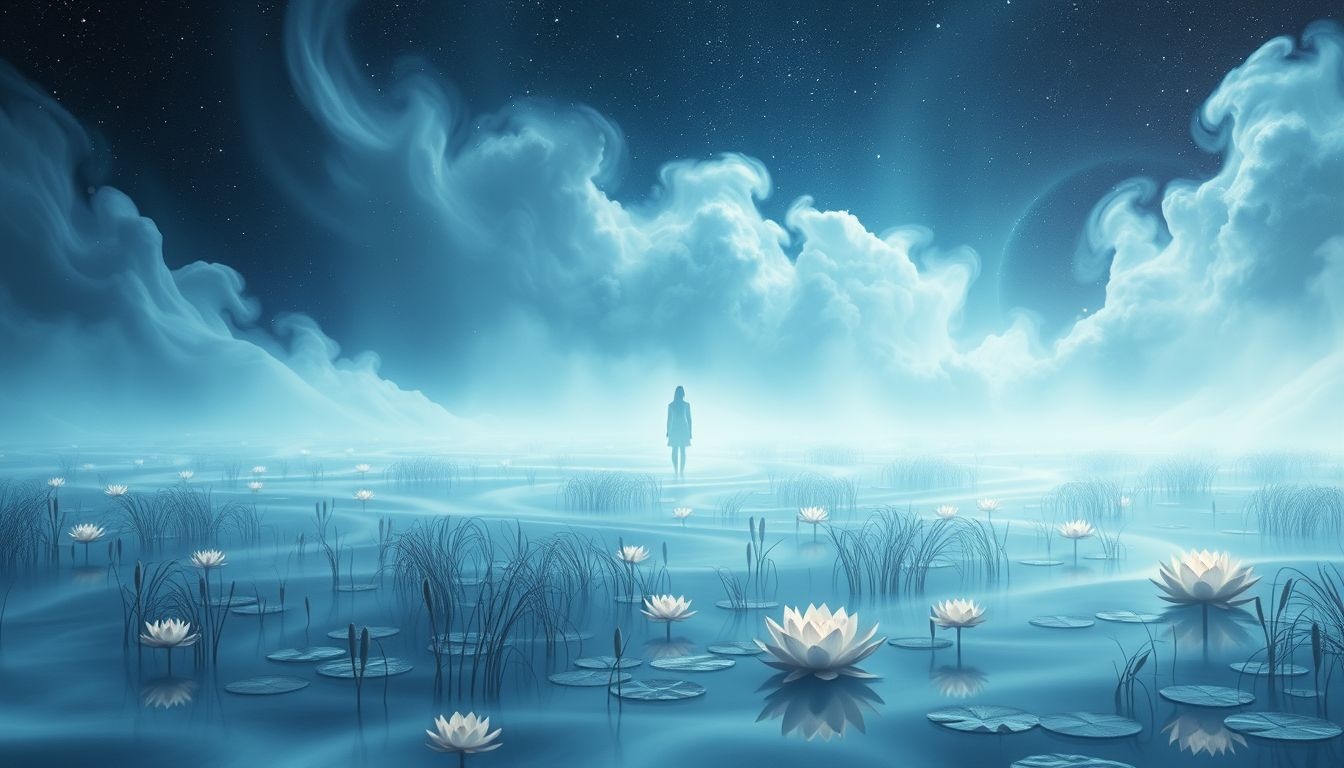 Le marais symbolise l'immobilisme et les blocages émotionnels profonds.