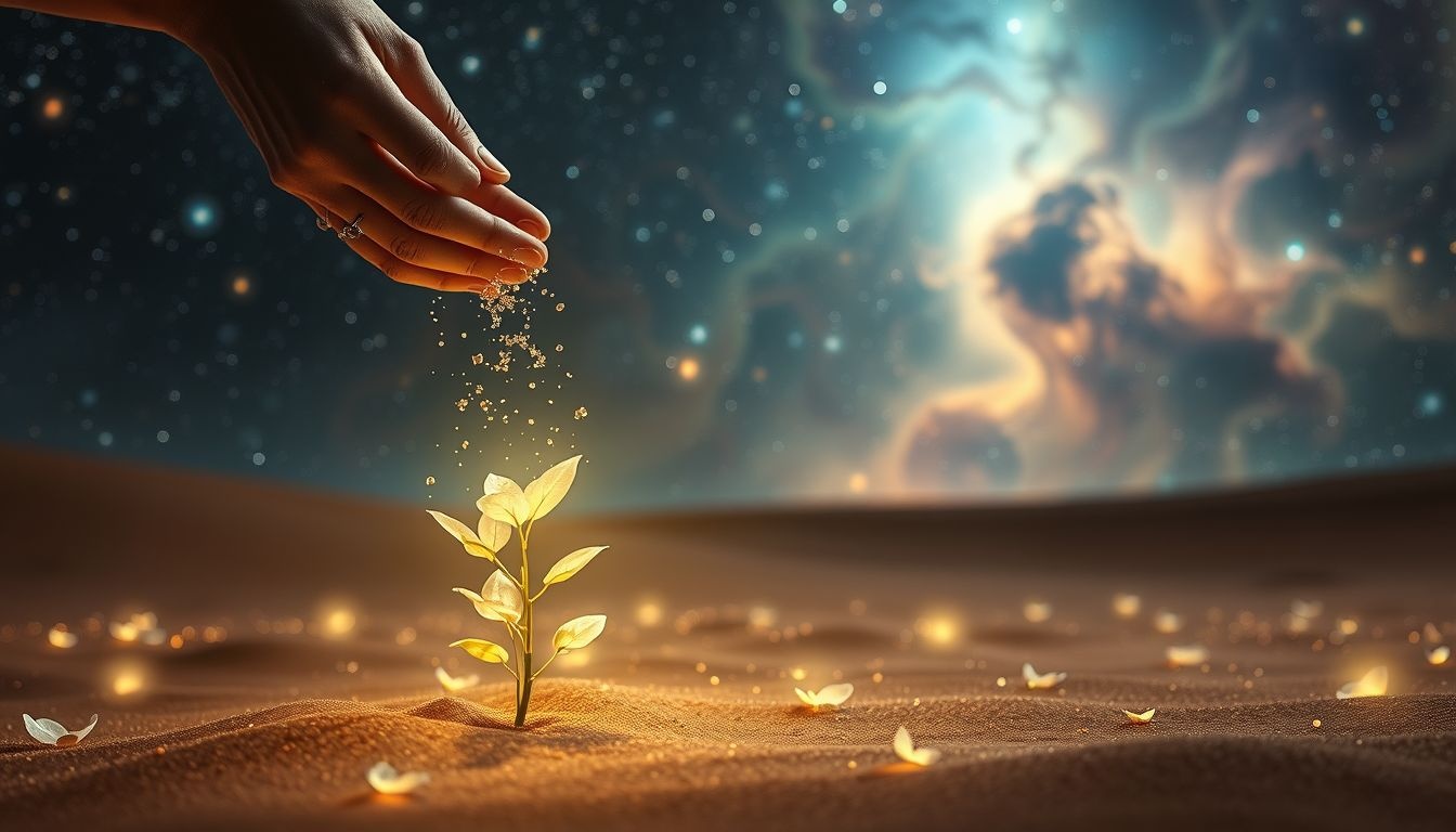 Arroser au désert symbolise l'espoir au cœur de l'adversité.