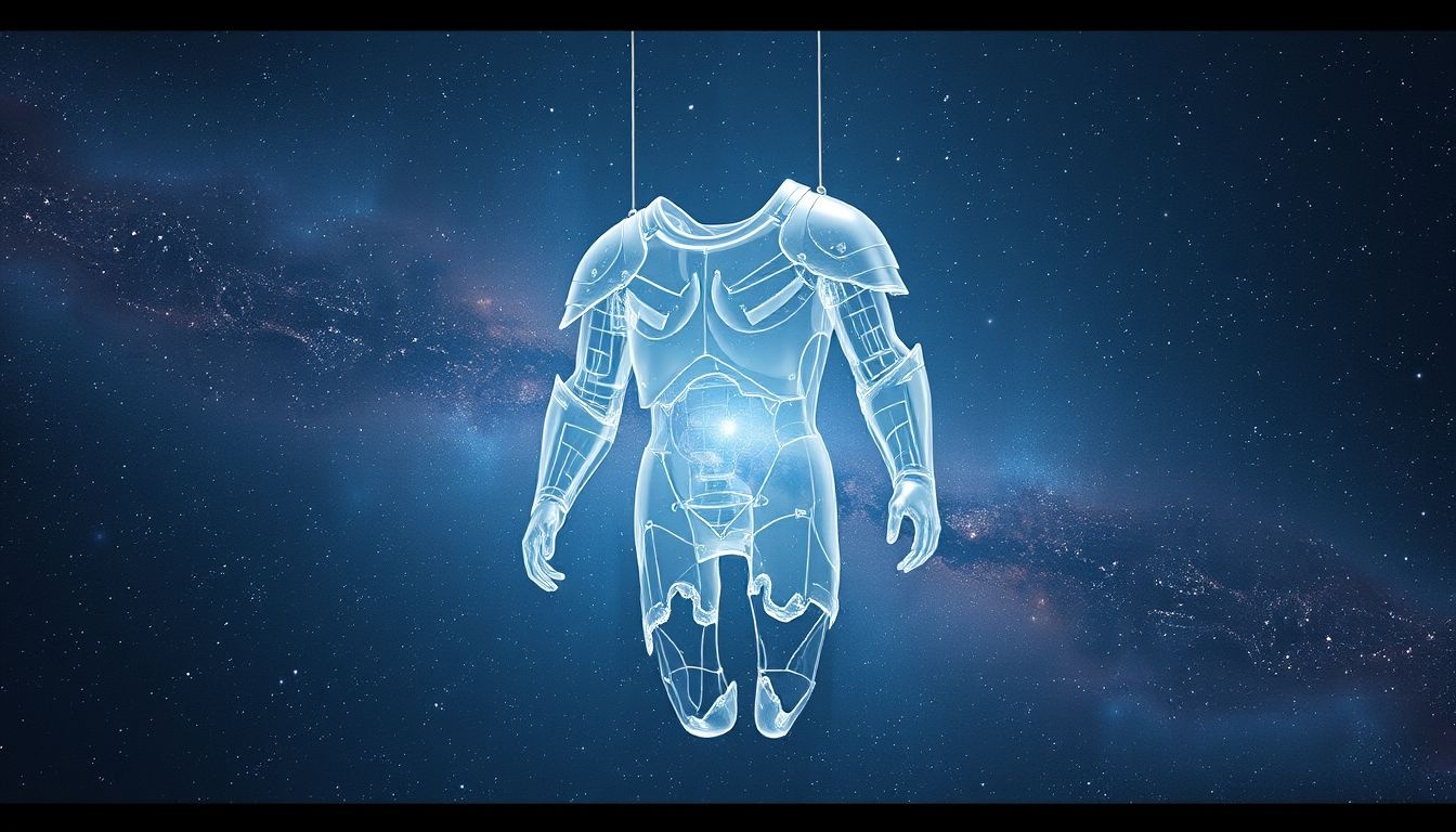 L'armure symbolise souvent une barrière émotionnelle protectrice mais isolante.