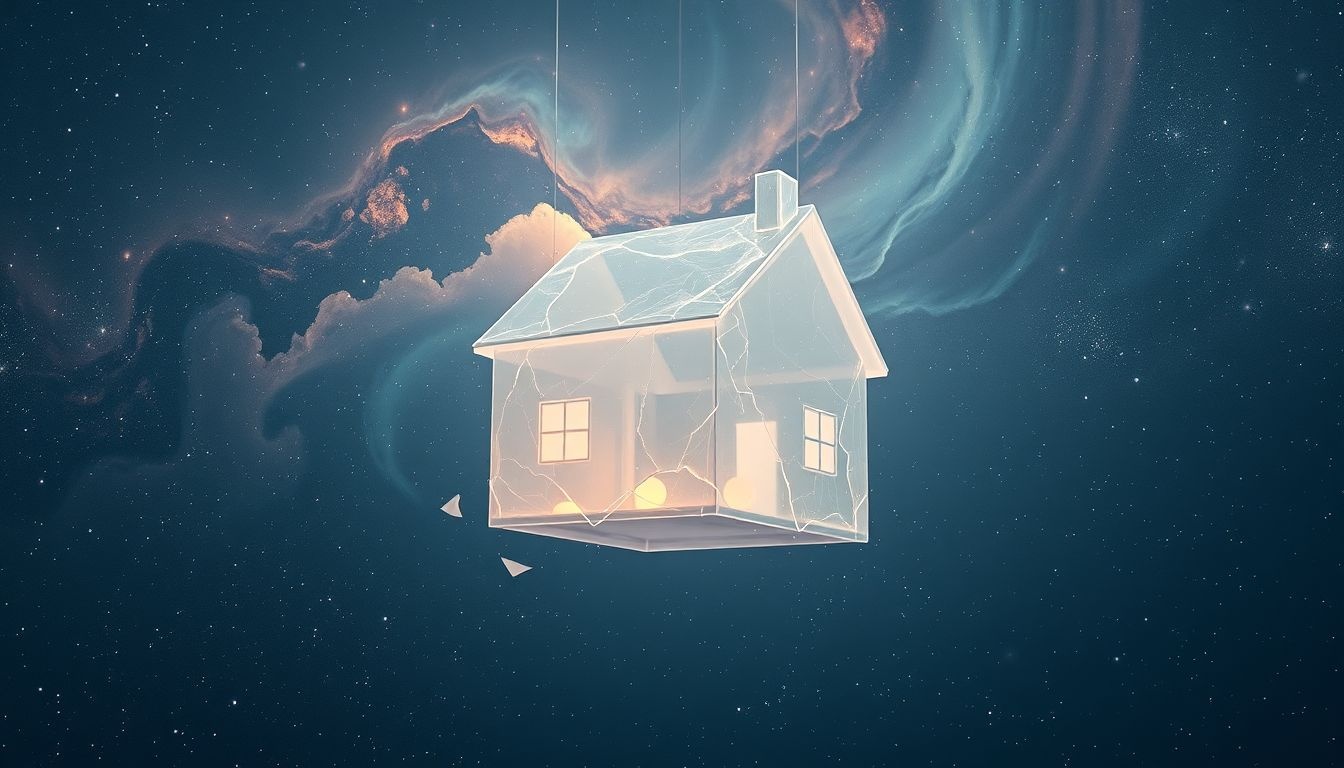 La maison brûlante symbolise la perte imminente de sécurité intérieure.