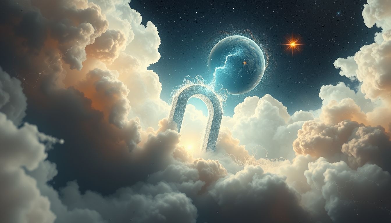 Le portail symbolise la transition entre conscient et inconscient rêveur.