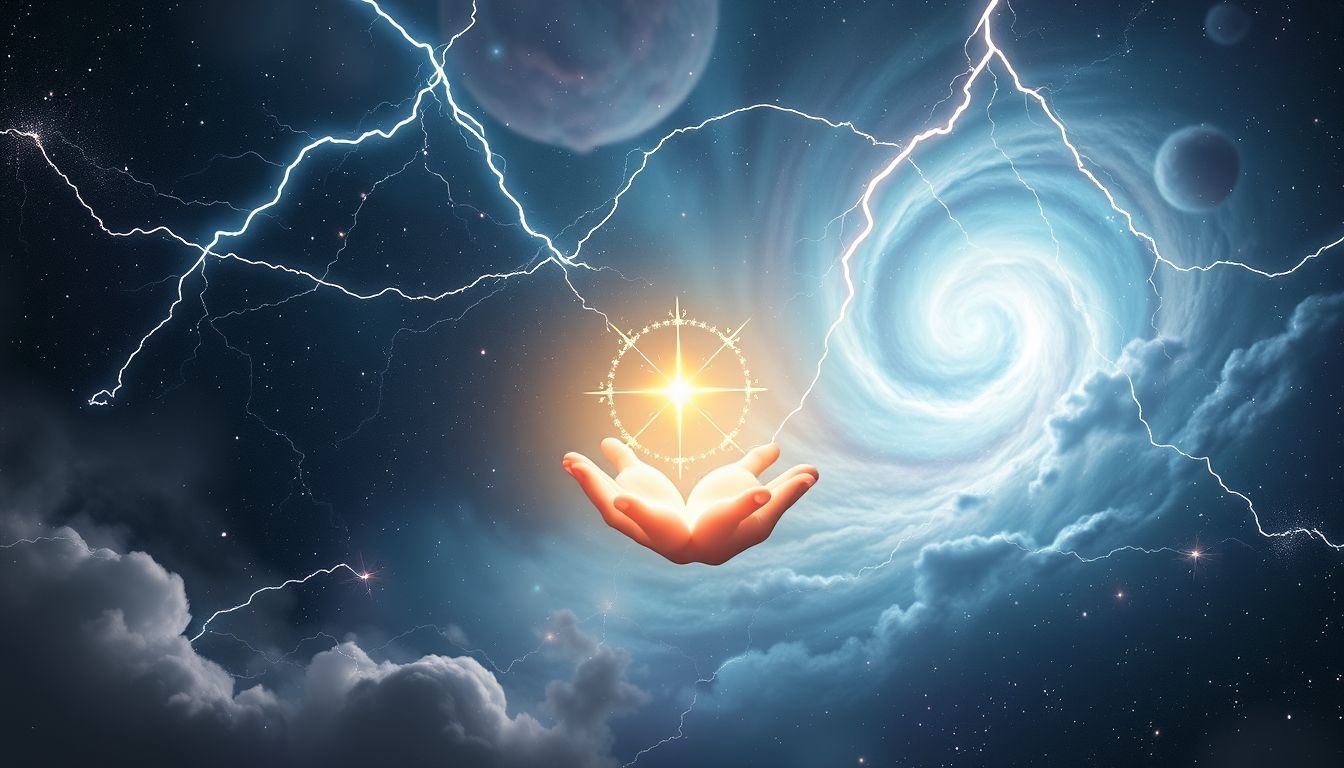 Le paratonnerre symbolise une protection divine contre les tempêtes intérieures.