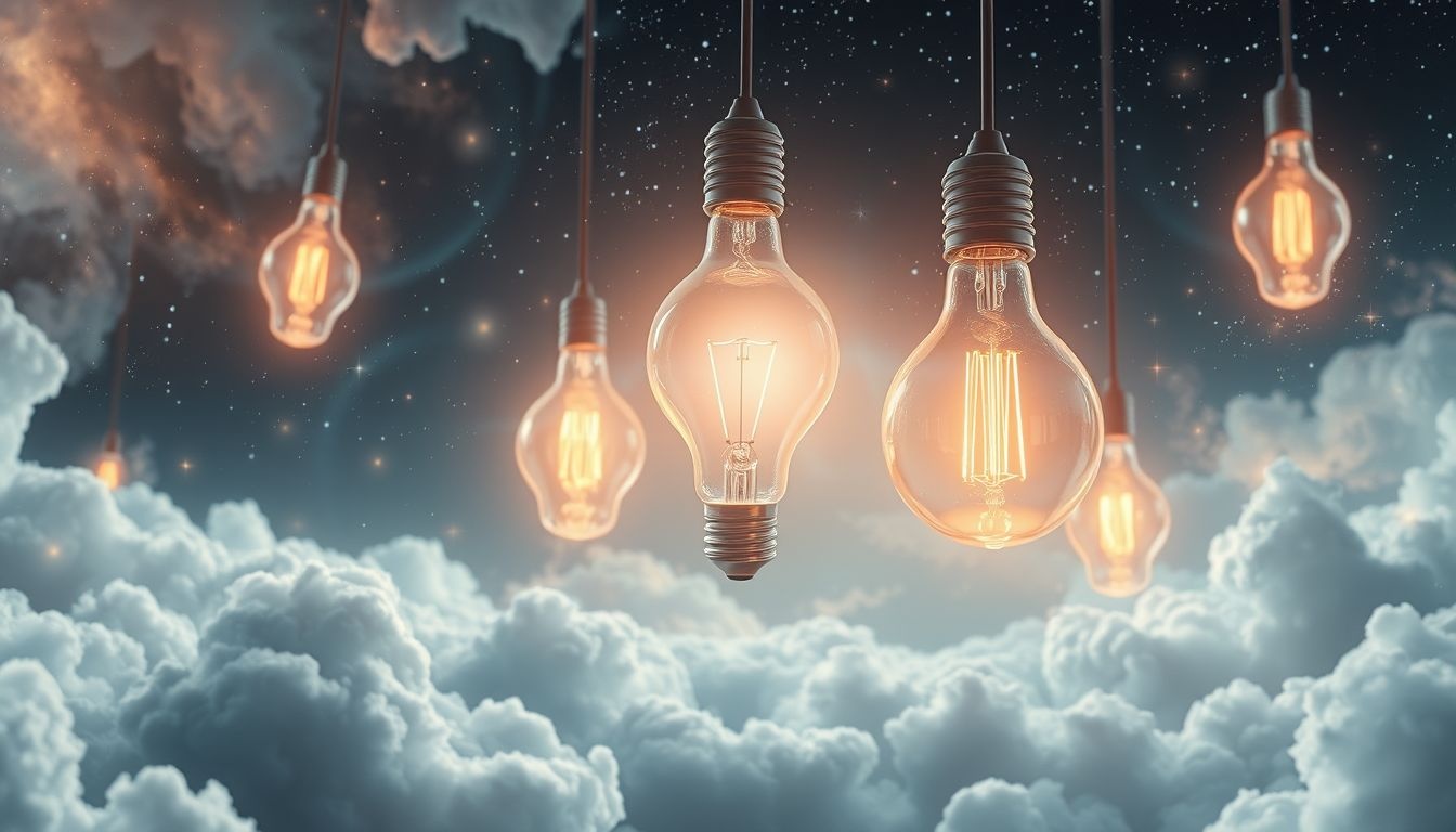 Rêver d'ampoules symbolise souvent une nouvelle idée ou révélation.