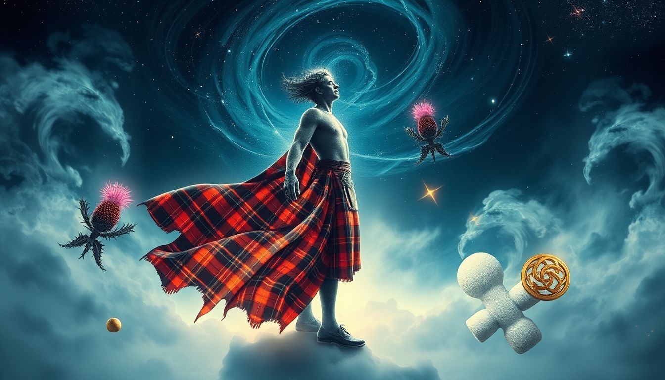 Rêver d’un Écossais en kilt symbolise audace et héritage ancestral.