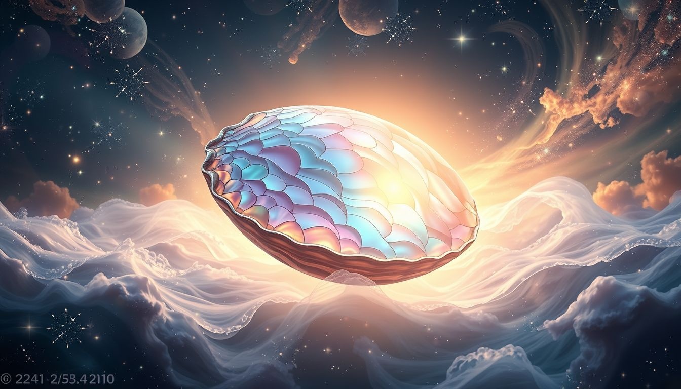 Rêver d'ormeau iridescent symbolise beauté, transformation et spiritualité profonde.