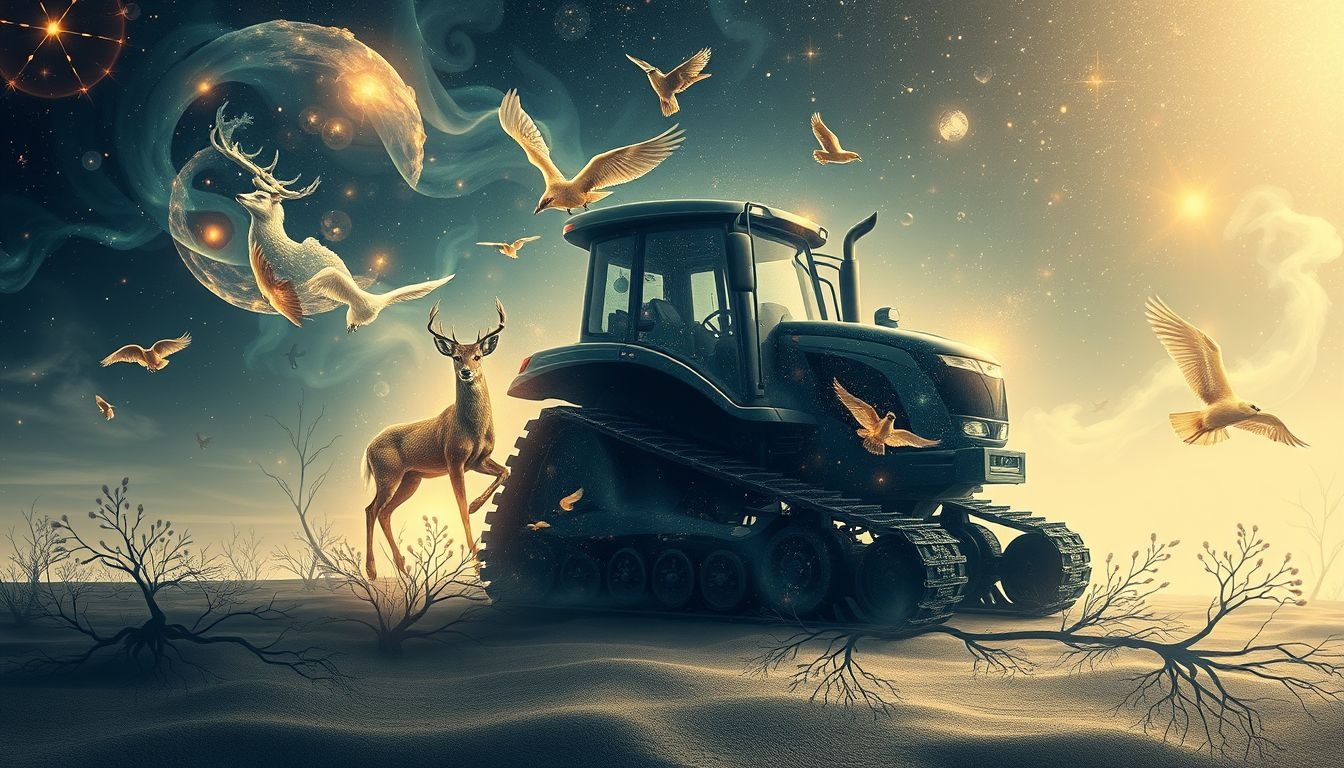 Rêver d'un tracteur chenillé symbolise l'harmonie instinctive avec la nature.