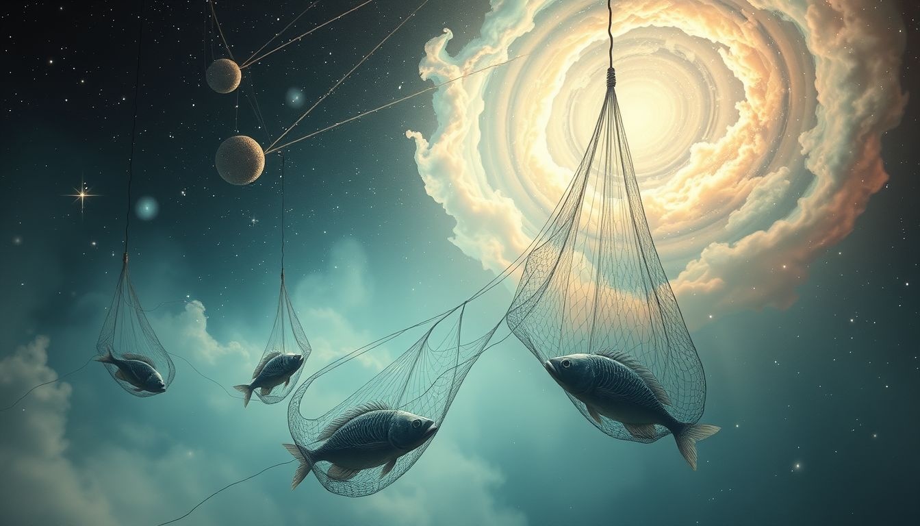 Rêver d'une nasse pleine de poissons morts symbolise stagnation émotionnelle.