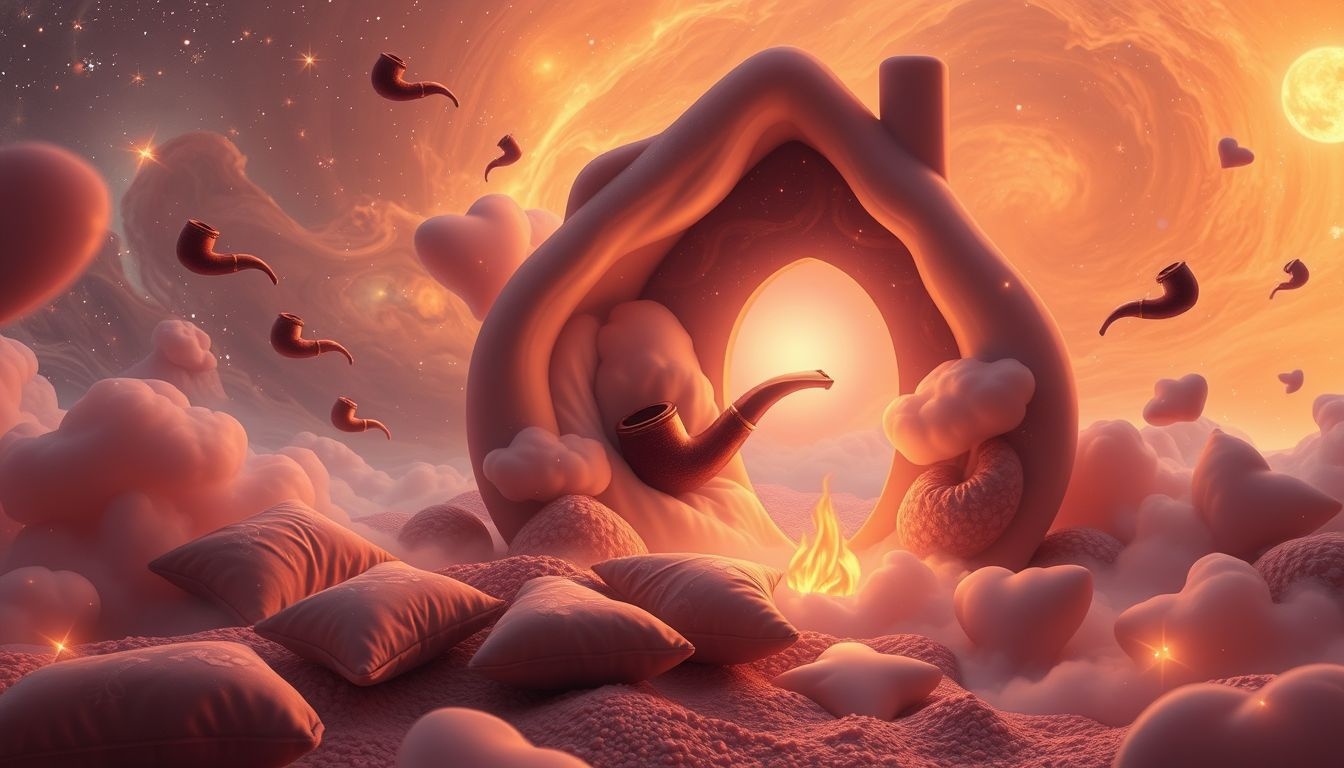 Rêver d'une pipe en bruyère évoque paix intérieure et foyer chaleureux.