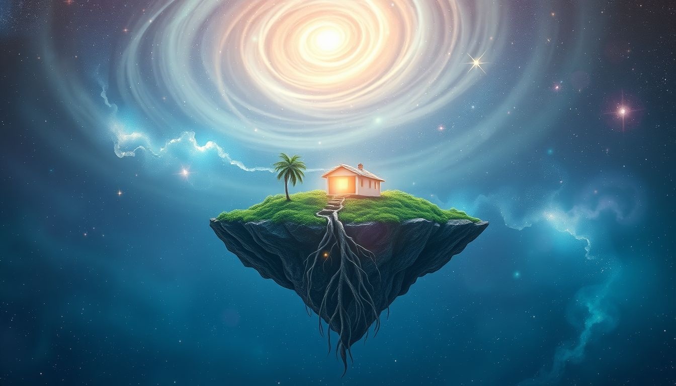 Rêver d'une maison sur île tropicale symbolise stabilité et renouveau.