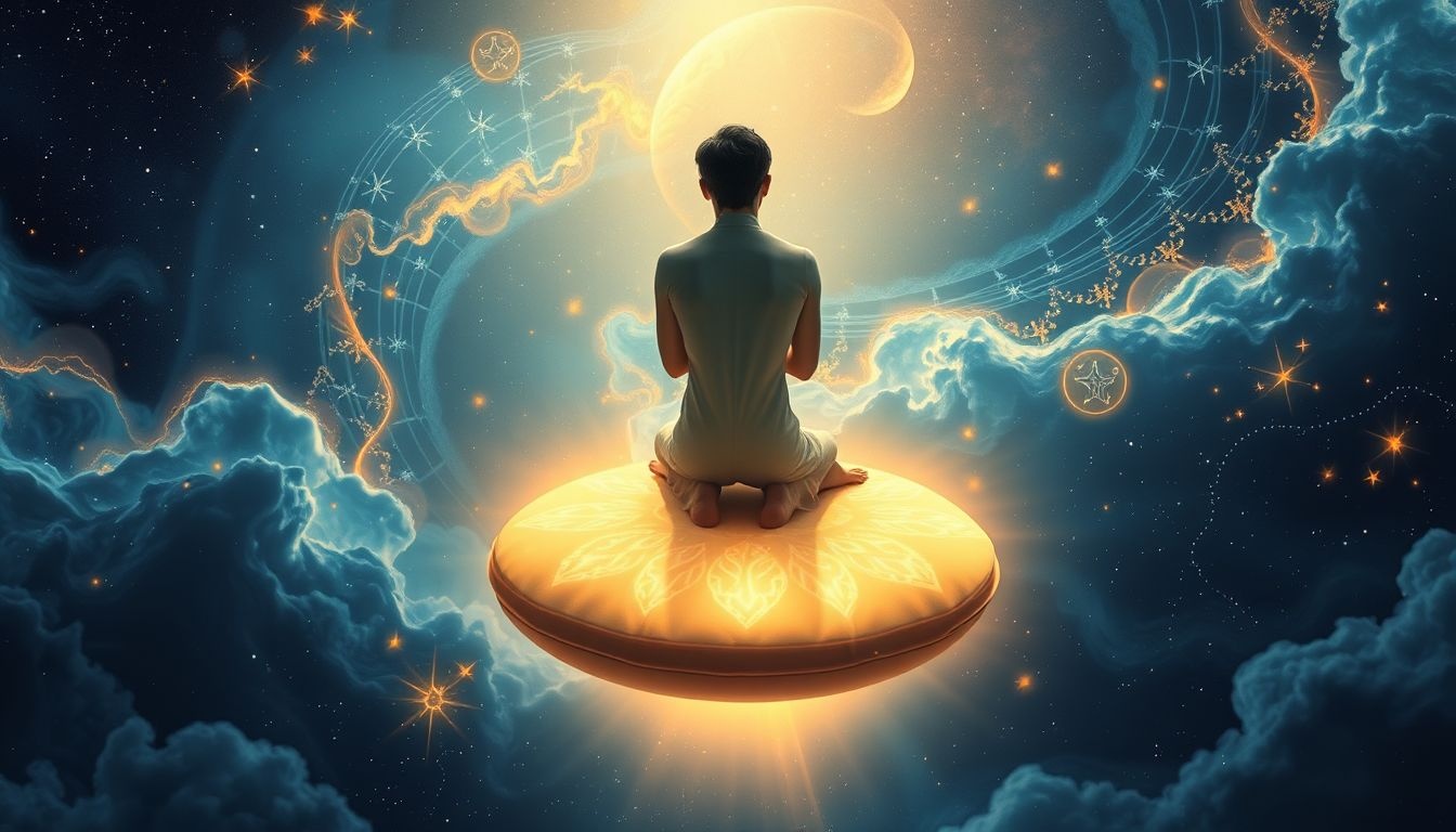 Rêver de prier sur un coussin symbolise quête spirituelle profonde.