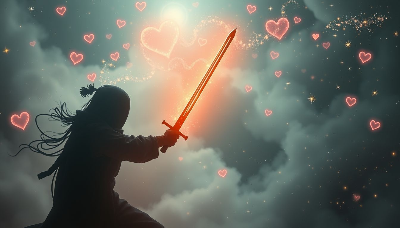 Rêver d’un tireur d’épée lutte pour l’amour révèle passion ardente.