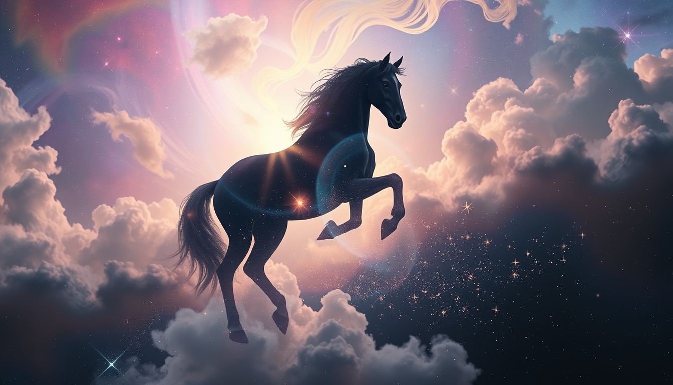 Rêver d’un cheval noir mort symbolise fin et renaissance intérieure.