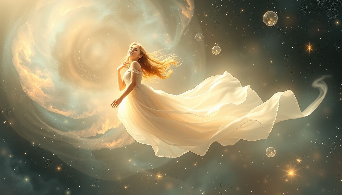 La visiteuse en blanc symbolise souvent un renouveau spirituel profond.
