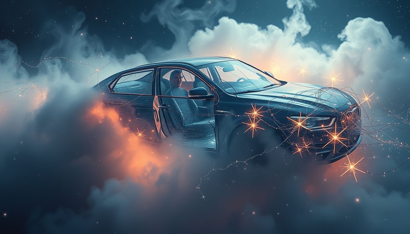 Rêver d'une voiture endommagée révèle fragilité émotionnelle et perte.