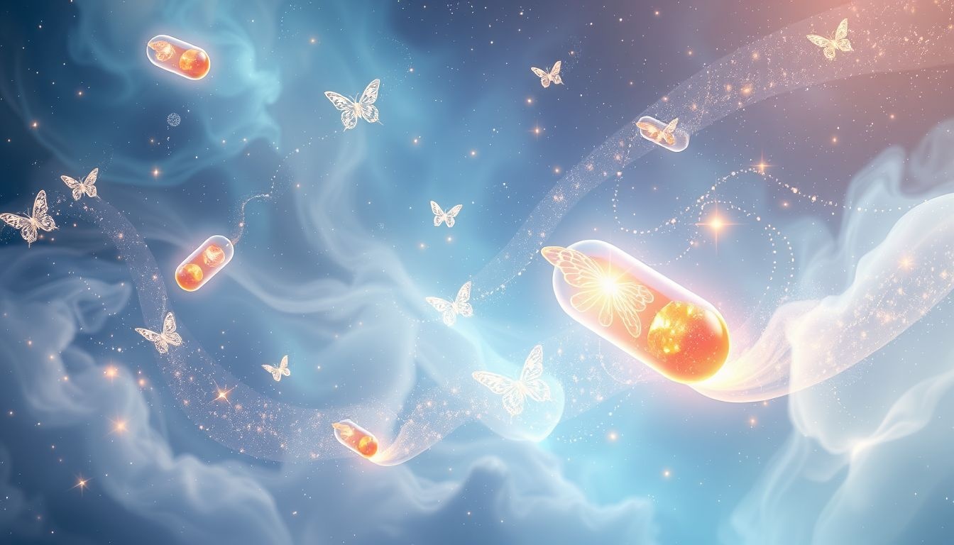 La capsule symbolise souvent un nouveau départ ou une transformation intérieure.