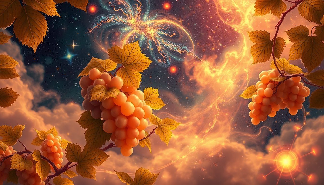 Les feuilles de vigne symbolisent fête, partage et abondance festive.