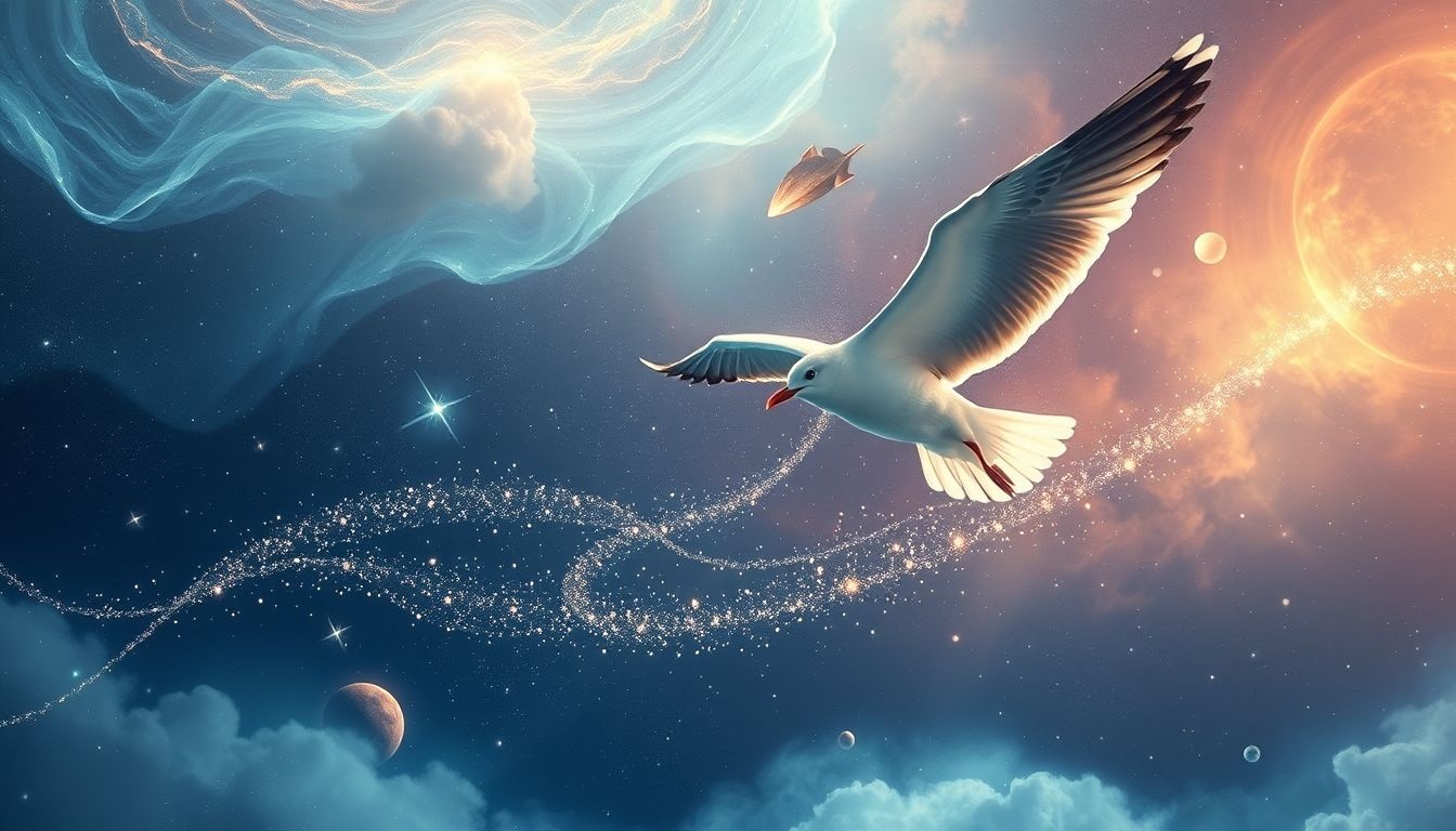 Le goéland symbolise l'appel puissant à l'aventure nouvelle.