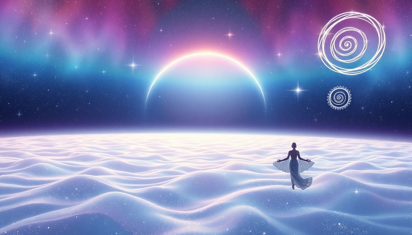 L’horizon infini symbolise l’expansion de l’âme et des possibles.