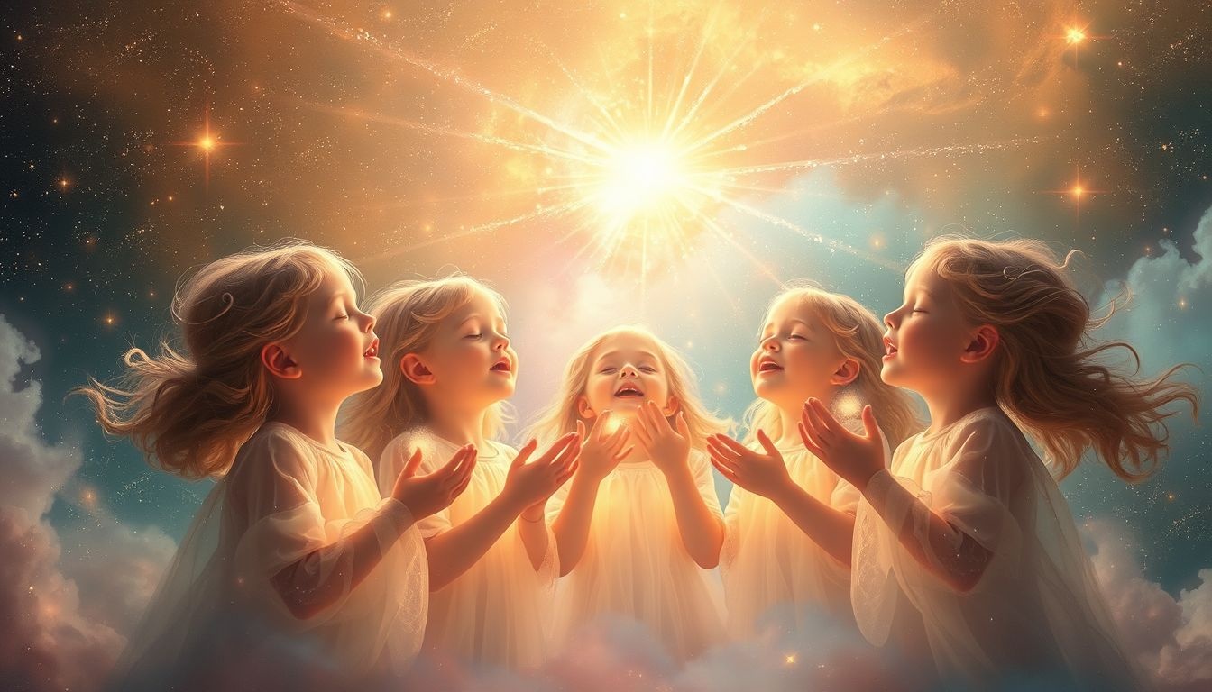 Rêver d'un choral d'enfants symbolise innocence, joie et espoir.