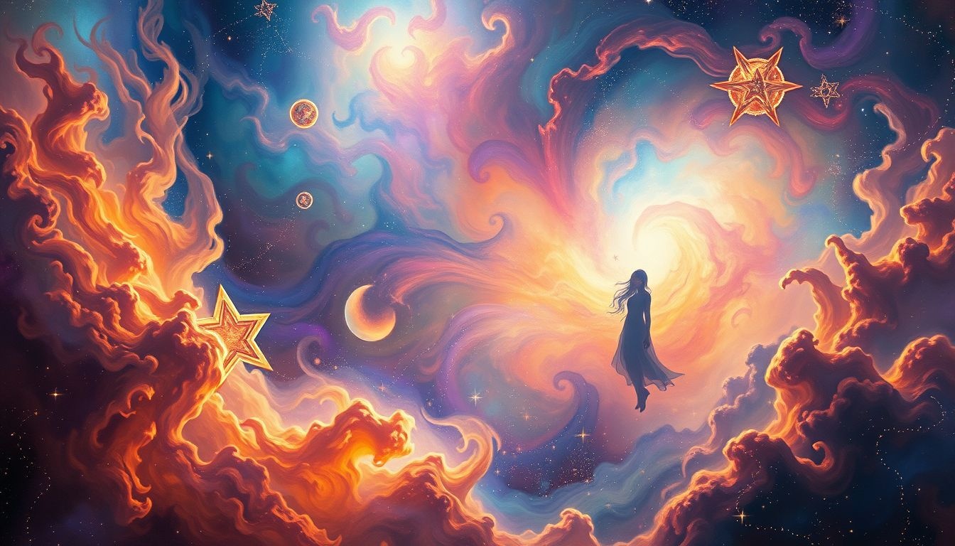 Les couleurs vives renforcent l'impact émotionnel des rêves d'éclipse.