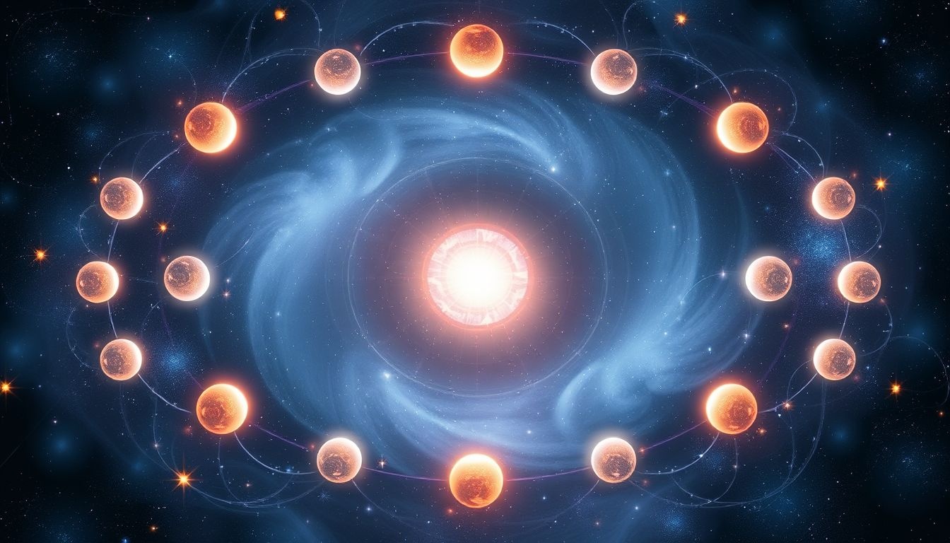 Le chiffre 12 symbolise harmonie et cycles parfaits dans l'univers.