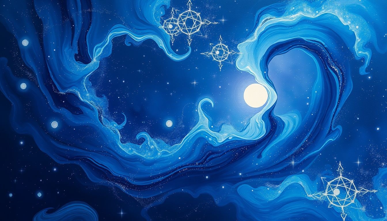 La peinture indigo symbolise la profondeur spirituelle et l'intuition.