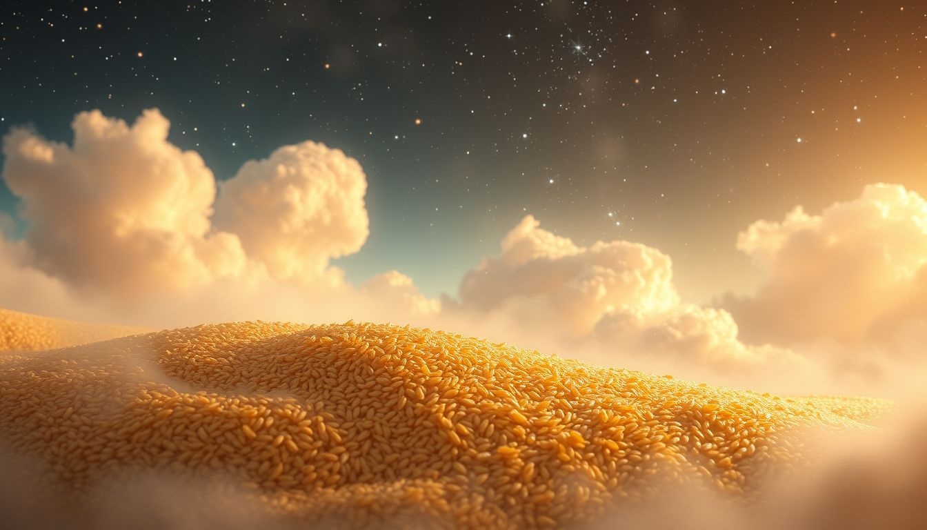 Rêver de riz symbolise souvent abondance, sécurité et prospérité à venir.