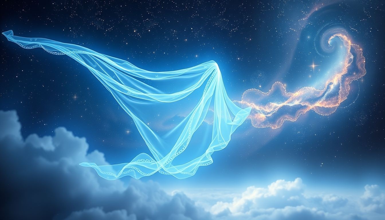 Rêver d’un châle bleu symbolise paix intérieure et élévation spirituelle.