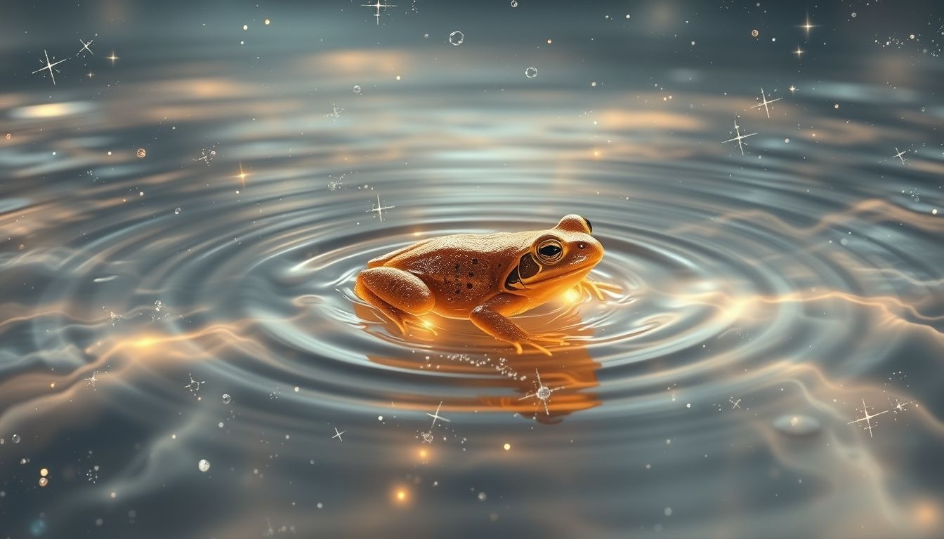 Rêver d'un crapaud dans l'eau révèle des émotions subconscientes profondes.