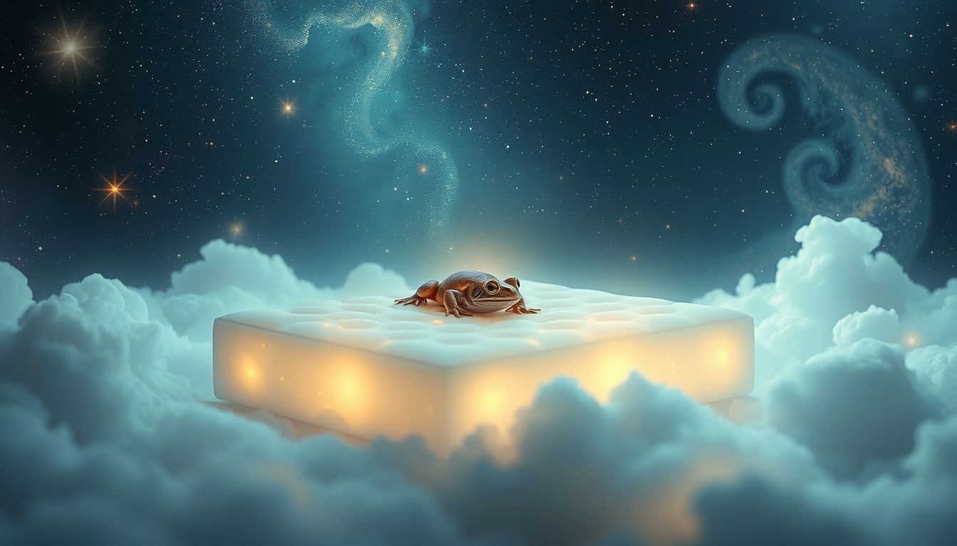 Rêver d’un crapaud dans son lit révèle fragilité et secrets personnels.