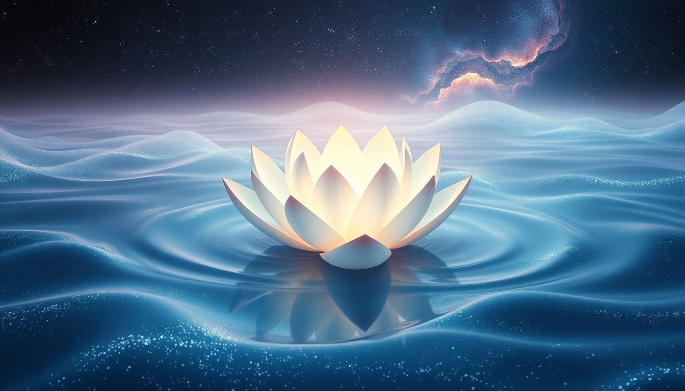Le lotus flottant symbolise l’adaptation fluide aux changements de vie.