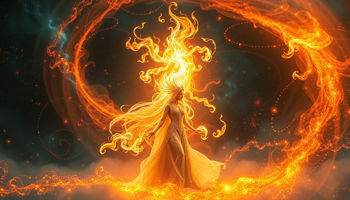 Rêver d’un mage de feu symbolise passion ardente et métamorphose intérieure.