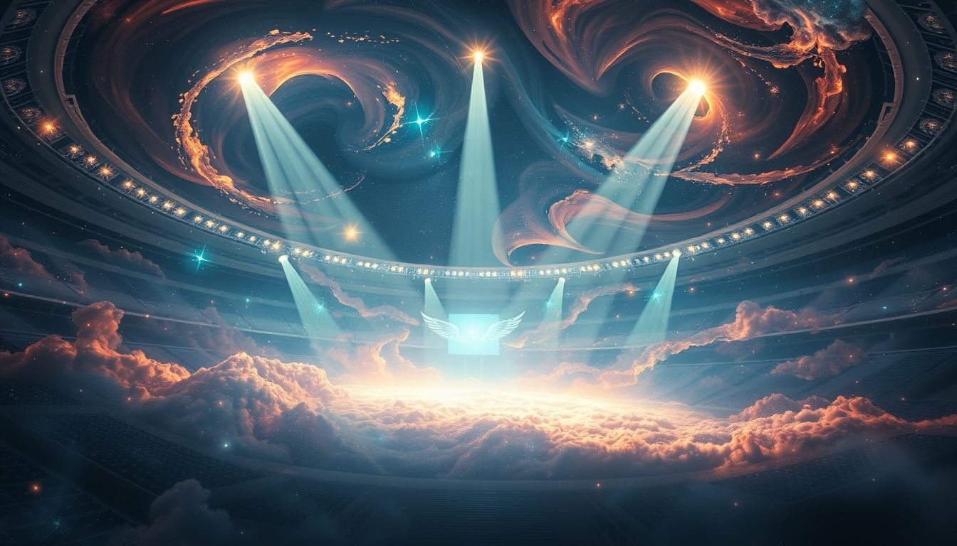 Rêver d'un projecteur dans un stade symbolise l'ambition compétitive intense.