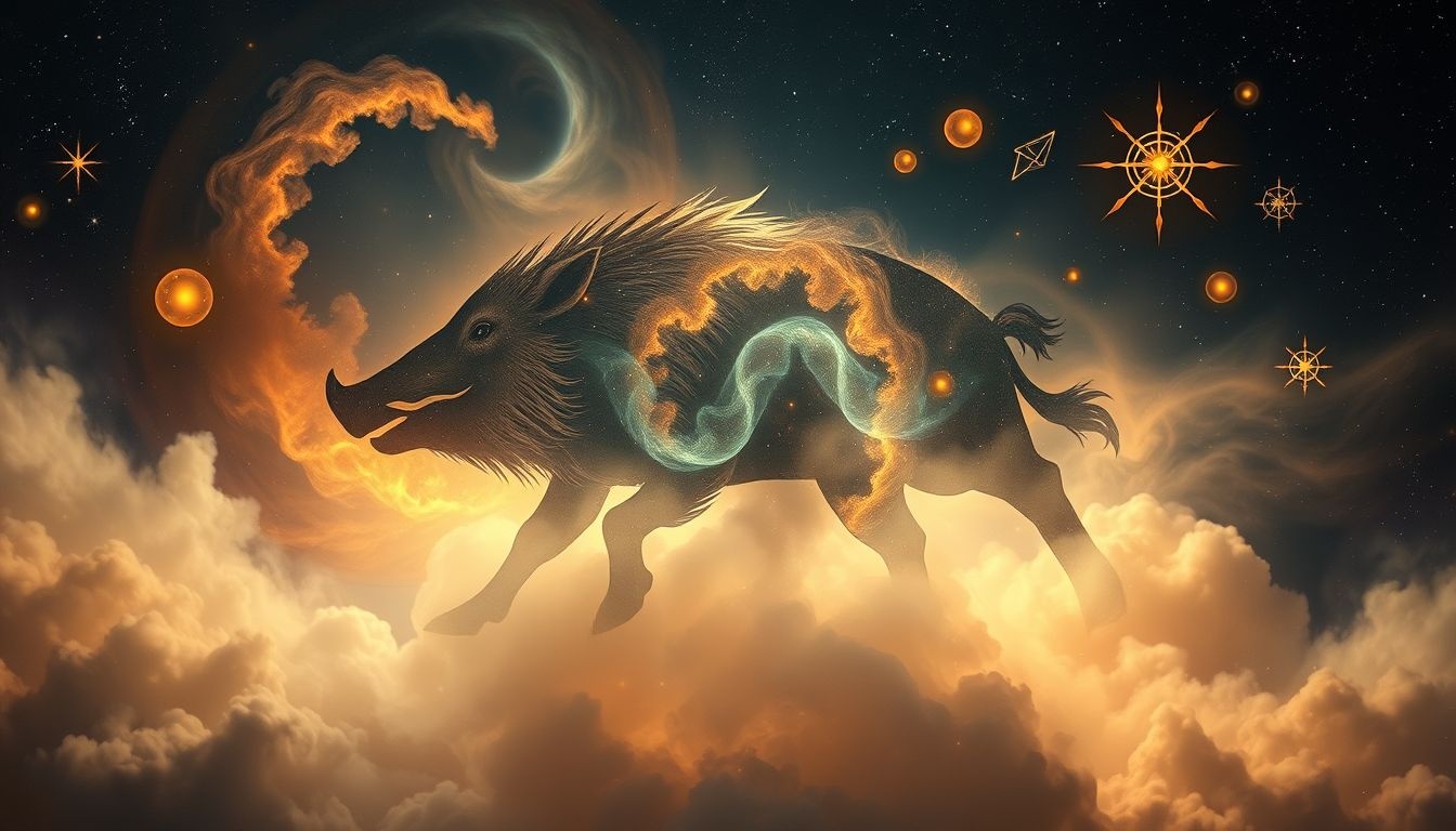 Rêver d'un sanglier symbolise souvent force et instincts primitifs.