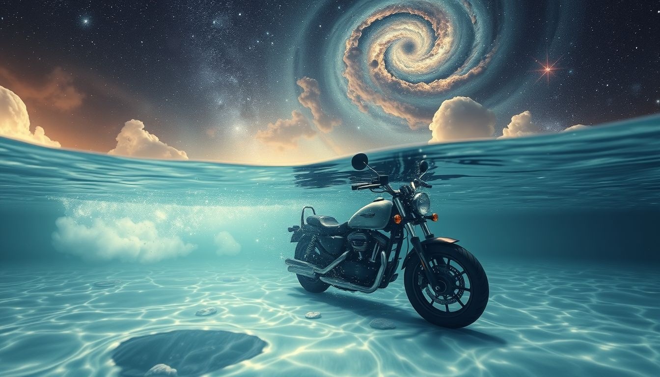 Rêver d’une moto submergée révèle des émotions profondément enfouies.