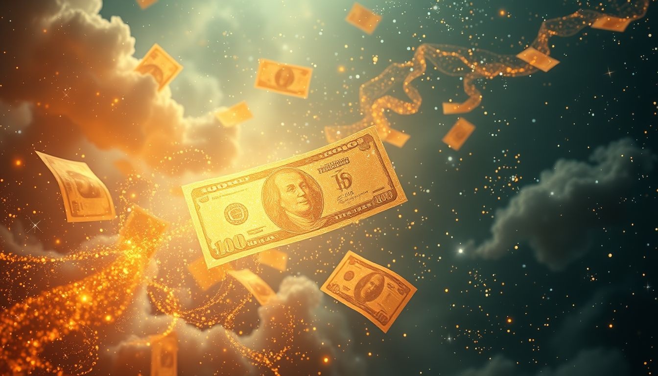 Rêver de billets symbolise souvent richesse, pouvoir et opportunités futures.