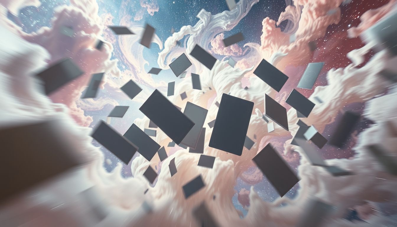 Les cartes volantes symbolisent souvent un avenir incertain et mouvant.