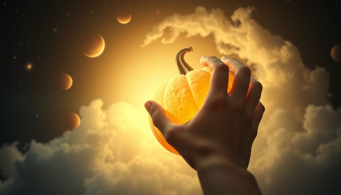 Rêver de cueillir une citrouille symbolise nouvelles opportunités et succès.