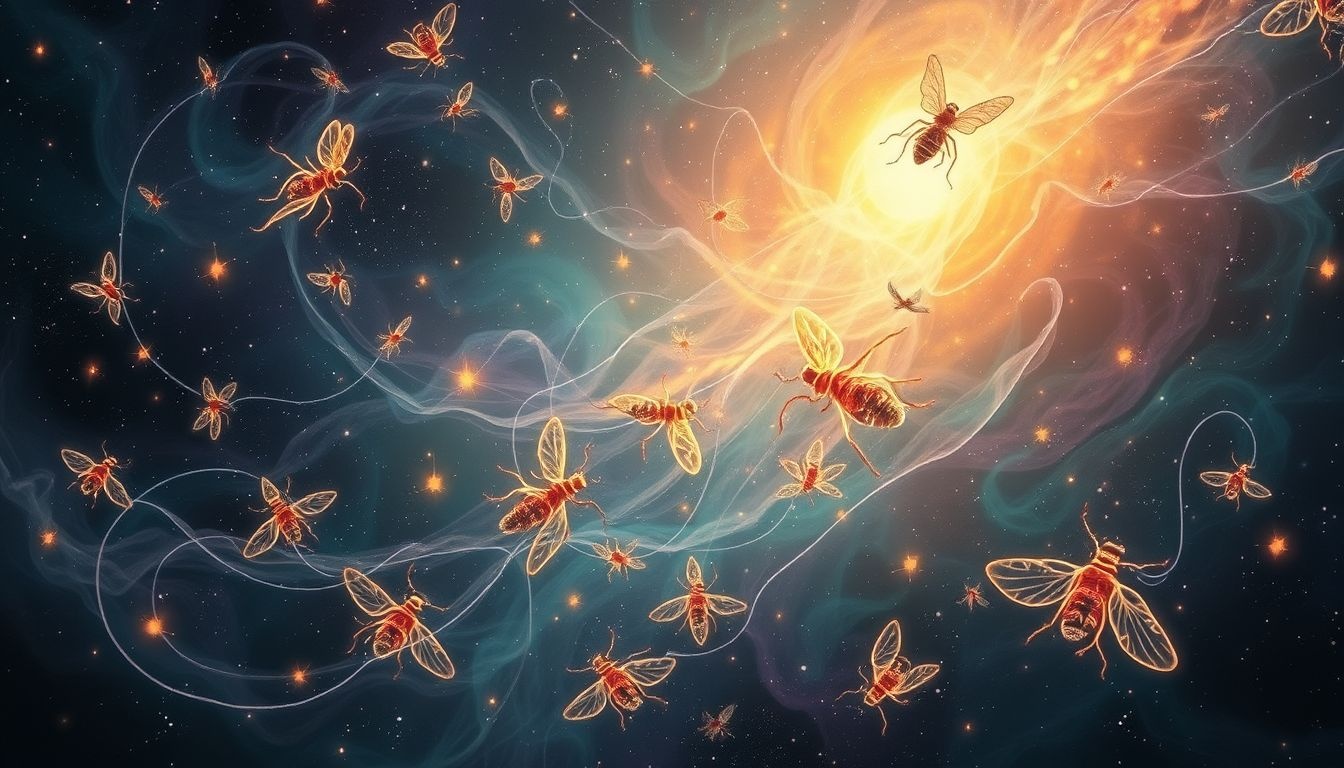 La sève symbolise les émotions, les insectes reflètent les relations sociales.
