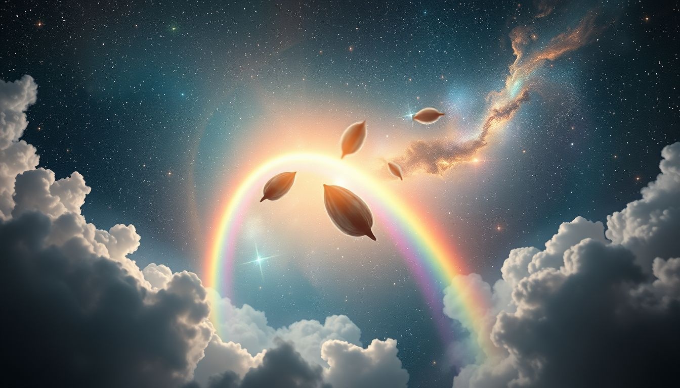 Rêver de semer puis voir un arc-en-ciel symbolise l'espoir renouvelé.