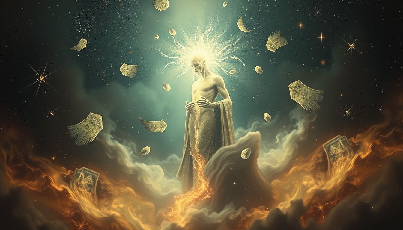Mammon symbolise l'avidité face à la souffrance humaine.